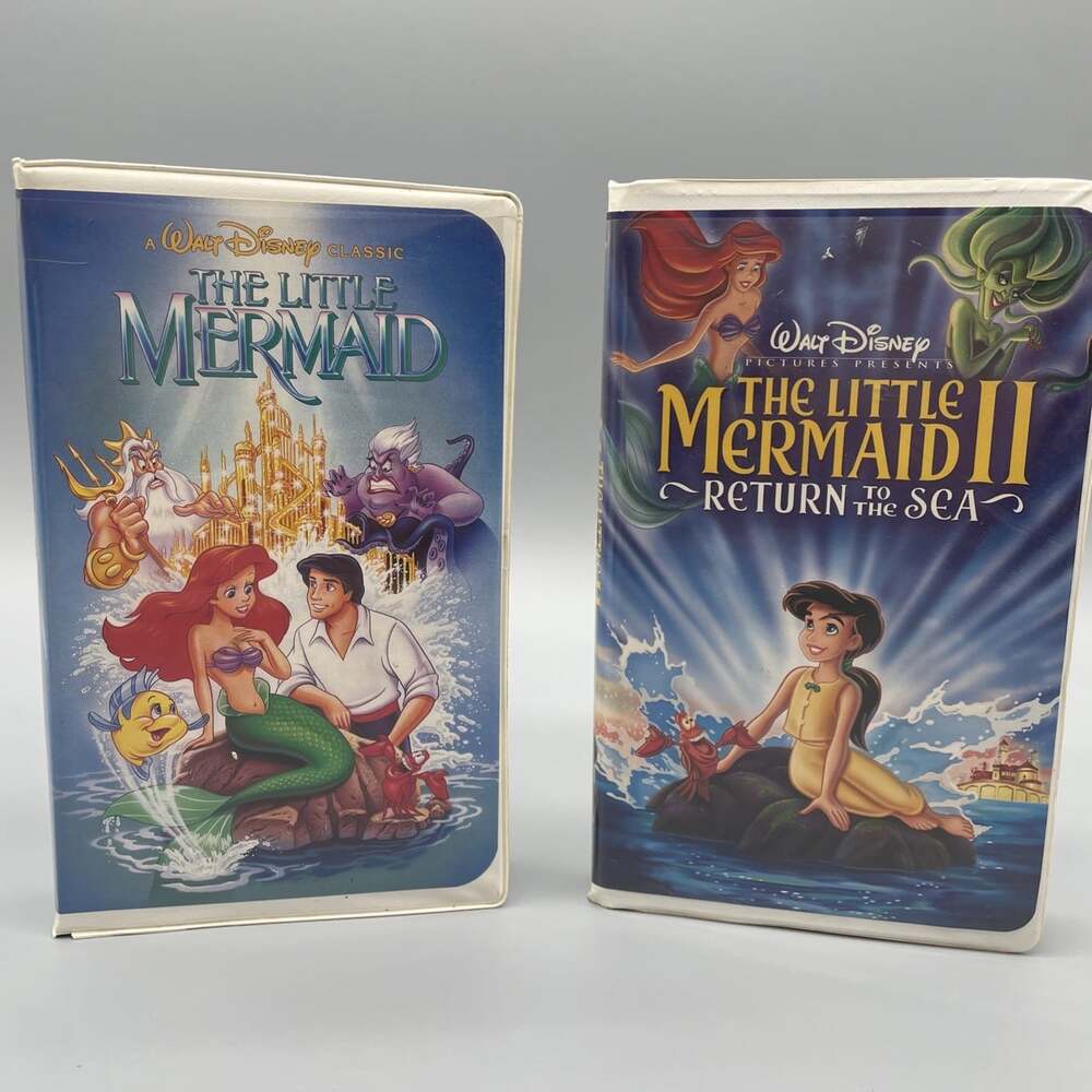 Disney VHS Tape Lot Little Mermaid Banned Cover Black Diamond & Return To Sea
